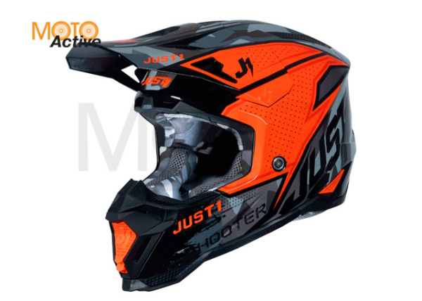 Шлем кроссовый JUST1 J40 SHOOTER (HiVis оранжевый)